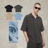 Custom Waffle Oversized V-Neck Polo T-Shirt K1185 - Style A11B61 - product detail view 2