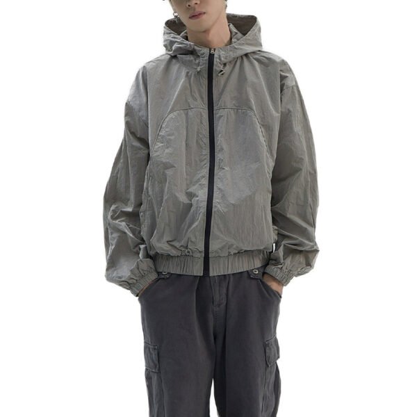Custom Waffle Texture Hooded Windbreaker - VW-4355 - Style 4355FF - product detail view 3 Custom Waffle Texture Hooded Windbreaker - VW-4355 - Style 4355FF - product detail view 3