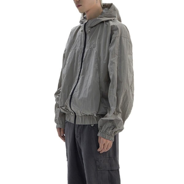 Custom Waffle Texture Hooded Windbreaker - VW-4355 - Style 4355FF - product detail view 4 Custom Waffle Texture Hooded Windbreaker - VW-4355 - Style 4355FF - product detail view 4