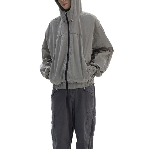 Custom Waffle Texture Hooded Windbreaker - VW-4355 - Style 4355FF - product detail view 5 Custom Waffle Texture Hooded Windbreaker - VW-4355 - Style 4355FF - product detail view 5