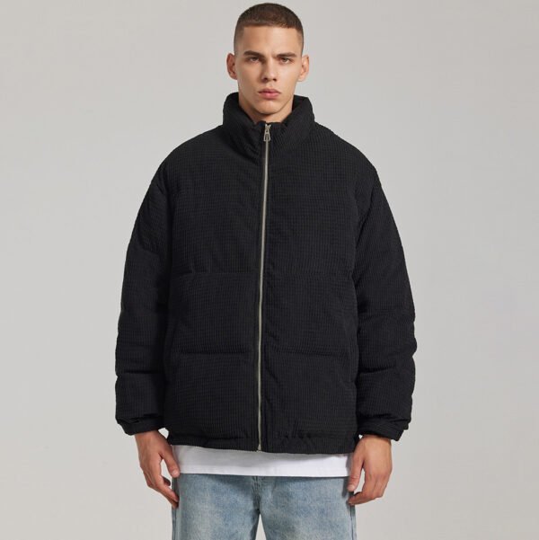 Custom Waffle-Texture Puffer Coat - Style 3D502C - product detail view 2