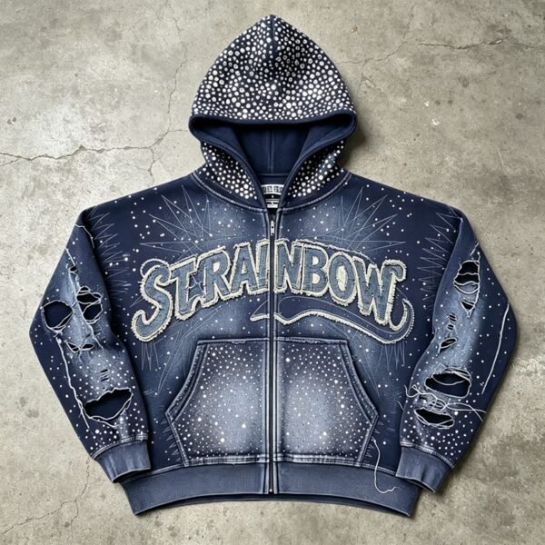 Custom Washed Applique Front Hoodie - Style 9DF524 - product detail view 2