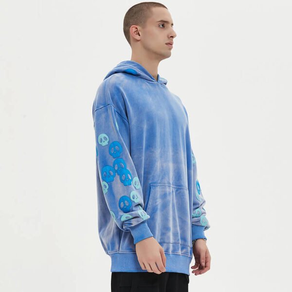 Custom Washed Applique Sleeve Pullover Hoodie VWH-72911 - Style 72911D - product detail view 2 Custom Washed Applique Sleeve Pullover Hoodie VWH-72911 - Style 72911D - product detail view 2