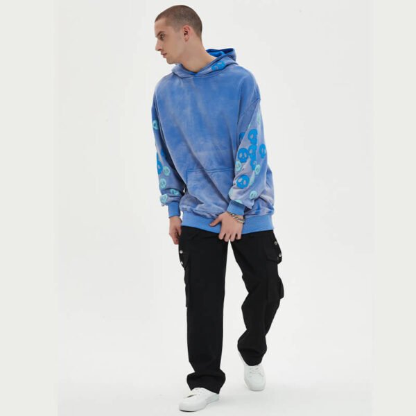 Custom Washed Applique Sleeve Pullover Hoodie VWH-72911 - Style 72911D - product detail view 5 Custom Washed Applique Sleeve Pullover Hoodie VWH-72911 - Style 72911D - product detail view 5