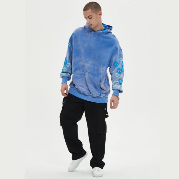 Custom Washed Applique Sleeve Pullover Hoodie VWH-72911 - Style 72911D - product detail view 6 Custom Washed Applique Sleeve Pullover Hoodie VWH-72911 - Style 72911D - product detail view 6