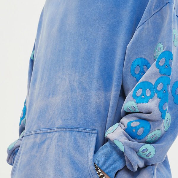 Custom Washed Applique Sleeve Pullover Hoodie VWH-72911 - Style 72911D - product detail view 7 Custom Washed Applique Sleeve Pullover Hoodie VWH-72911 - Style 72911D - product detail view 7