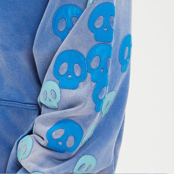 Custom Washed Applique Sleeve Pullover Hoodie VWH-72911 - Style 72911D - product detail view 8 Custom Washed Applique Sleeve Pullover Hoodie VWH-72911 - Style 72911D - product detail view 8