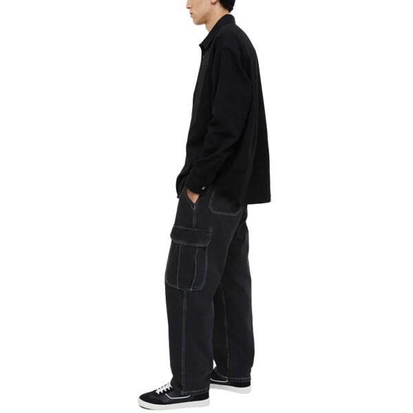 Custom Washed Black Wide-Leg Cargo Jeans - Style DCBB63 - product detail view 2 Custom Washed Black Wide-Leg Cargo Jeans - Style DCBB63 - product detail view 2