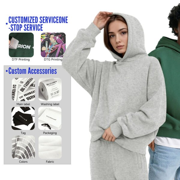 Custom 350 GSM Boxy Cropped Fleece Hoodie - 2701 - Style 5310B4 - product detail view 3 Custom 350 GSM Boxy Cropped Fleece Hoodie - 2701 - Style 5310B4 - product detail view 3