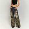 Custom Washed Camo Spliced Distressed Jeans - Style BEA6B3 - product detail view 3 Custom Washed Camo Spliced Distressed Jeans - Style BEA6B3 - product detail view 3