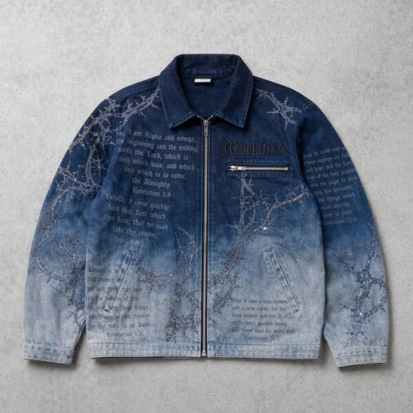 Custom Washed Canvas Zip Jacket - E8C0F2 - Style E8C0F2 - product detail view 3