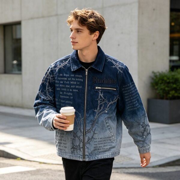 Custom Washed Canvas Zip Jacket - E8C0F2 - Style E8C0F2 - product detail view 6