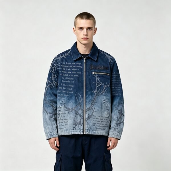 Custom Washed Canvas Zip Jacket - E8C0F2 - Style E8C0F2 - product detail view 7