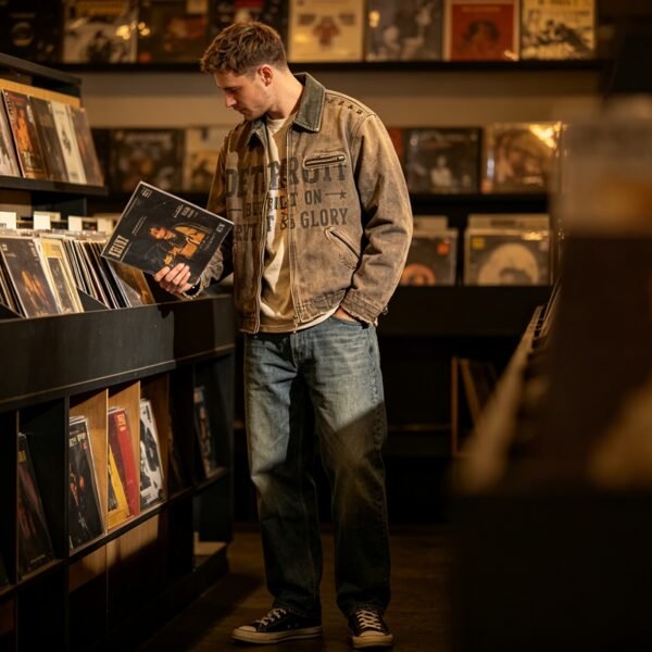 Custom Washed Canvas Star-Rivet Zip Jacket - Style 6446DE - product detail view 4