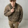 Custom Washed Canvas Star-Rivet Zip Jacket - Style 6446DE - product detail view 8