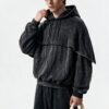 Custom Washed Cape Overlay Flame Hoodie VWH-8634996 - Style B21AB4