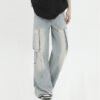 Custom Washed Cargo Workwear Jeans - Style FF66F0 - product detail view 3