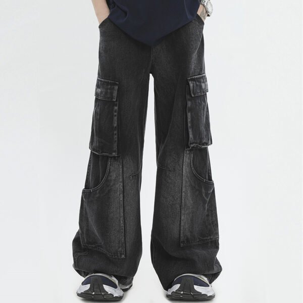 Custom Washed Cargo Workwear Jeans - Style FF66F0 - product detail view 5