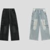 Custom Washed Cargo Workwear Jeans - Style FF66F0 - product detail view 6