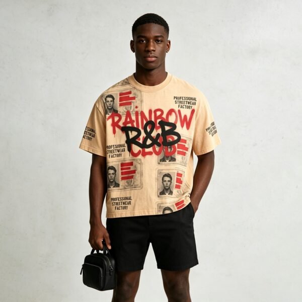 Custom Washed Graphic Crop Oversize T-Shirt - Style 08BEC8 - product detail view 3 Custom Washed Graphic Crop Oversize T-Shirt - Style 08BEC8 - product detail view 3