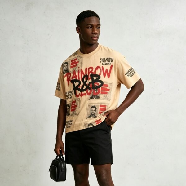 Custom Washed Graphic Crop Oversize T-Shirt - Style 08BEC8 - product detail view 5 Custom Washed Graphic Crop Oversize T-Shirt - Style 08BEC8 - product detail view 5