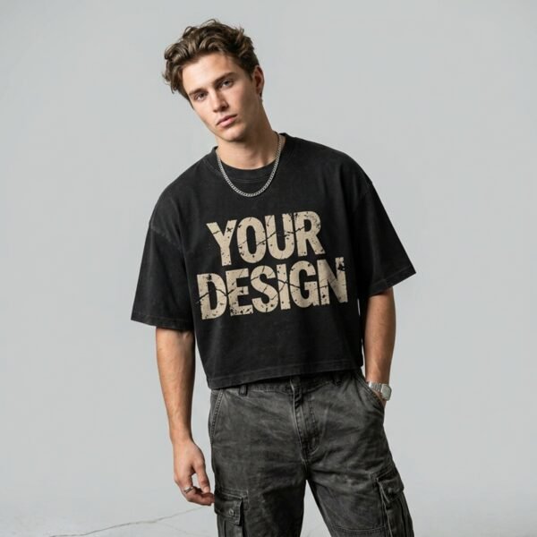 Custom Washed Cropped Graphic T-Shirt - Style 895C25 - product detail view 6