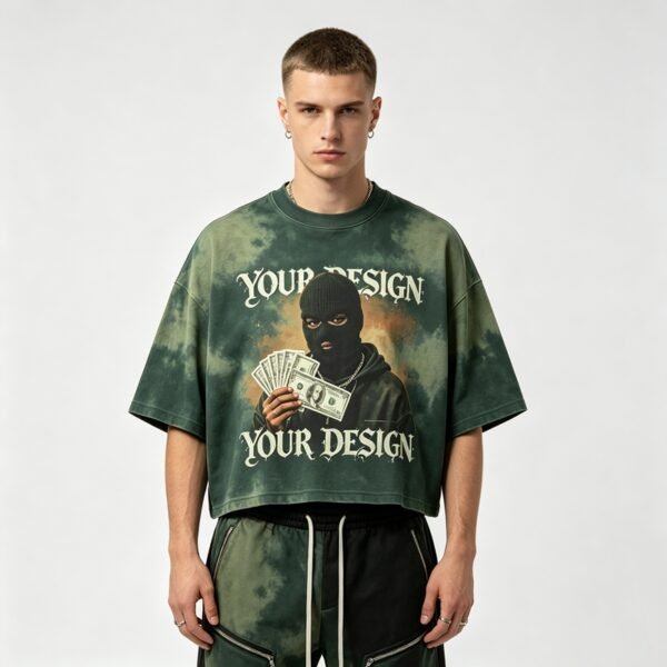 Custom Washed Oversized Cropped Graphic Tee 8611673 - Style 3CD8D4 - product detail view 2 Custom Washed Oversized Cropped Graphic Tee 8611673 - Style 3CD8D4 - product detail view 2