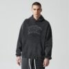 Custom Washed Denim Applique Hoodie - Style 4C255D - product detail view 7