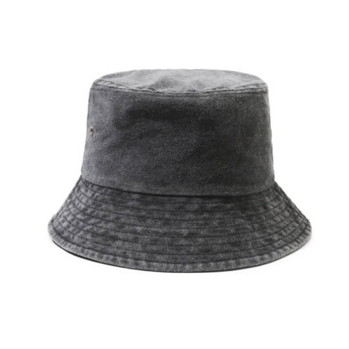 Custom Washed Denim Bucket Hat - Style 558CCA Grey washed denim bucket hat for casual wear