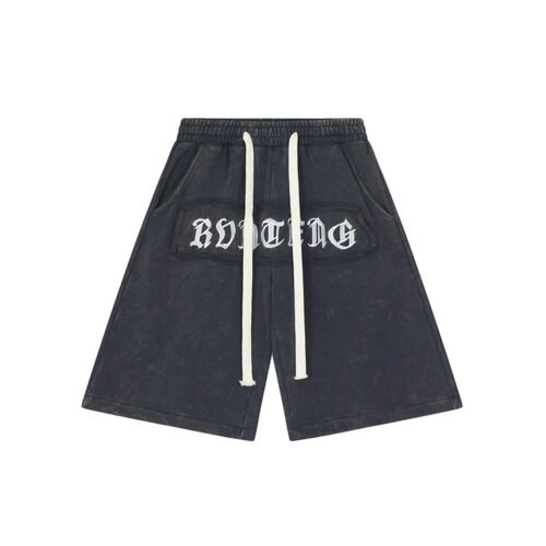 Custom Washed Denim Drawstring Shorts - Style C6978E