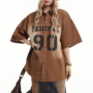 Custom Washed Denim Graphic Overshirt AC2028A9FEF5BD01 - Style AC2028