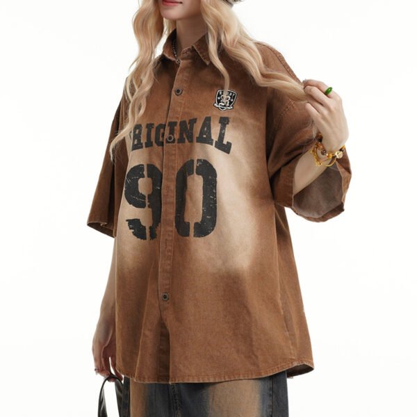 Custom Washed Denim Graphic Overshirt AC2028A9FEF5BD01 - Style AC2028 - product detail view 4