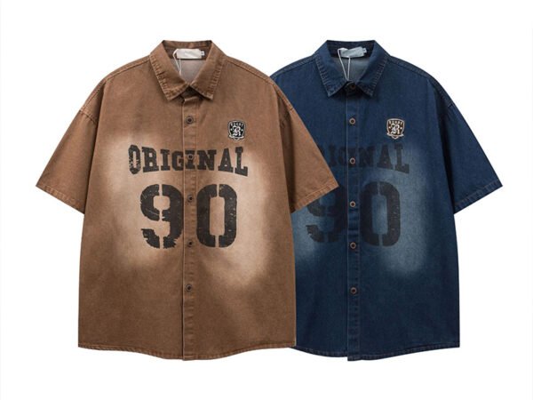 Custom Washed Denim Graphic Overshirt AC2028A9FEF5BD01 - Style AC2028 - product detail view 6