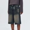 Custom Vintage Washed Relaxed Denim Shorts - Style 097B0D - product detail view 4