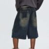 Custom Vintage Washed Relaxed Denim Shorts - Style 097B0D - product detail view 5