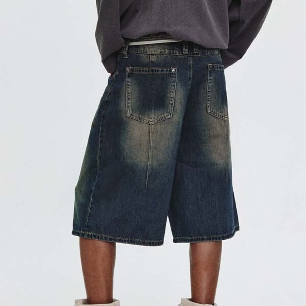 Custom Vintage Washed Relaxed Denim Shorts - Style 097B0D - product detail view 5