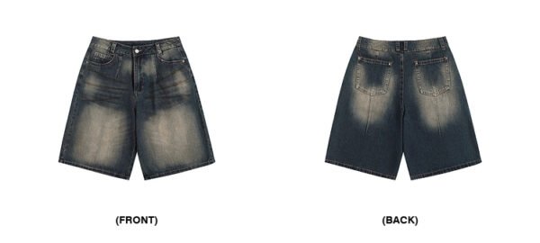 Custom Vintage Washed Relaxed Denim Shorts - Style 097B0D - product detail view 6