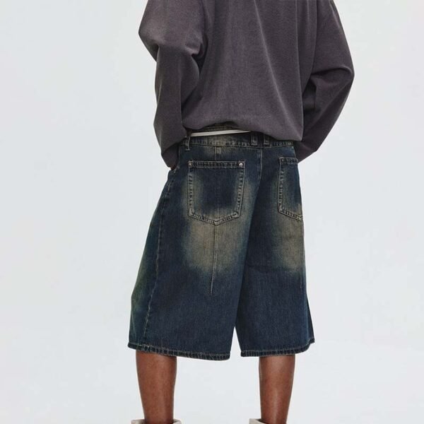 Custom Vintage Washed Relaxed Denim Shorts - Style 097B0D - product detail view 8