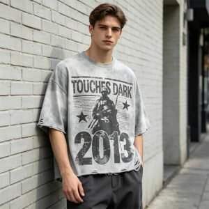 Custom Washed Digital Print Vintage T-Shirt - Style AF198E
