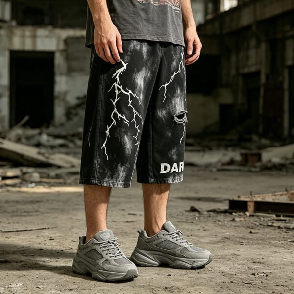 Custom Washed Distressed Graphic Denim Shorts - Style A9DC17 Custom Washed Distressed Graphic Denim Shorts - Style A9DC17