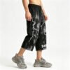 Custom Washed Distressed Graphic Denim Shorts - Style A9DC17 - product detail view 6 Custom Washed Distressed Graphic Denim Shorts - Style A9DC17 - product detail view 6