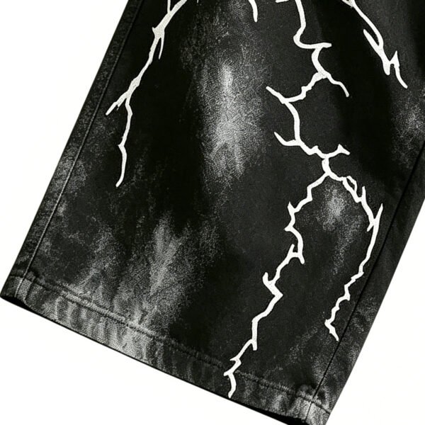 Custom Washed Distressed Graphic Denim Shorts - Style A9DC17 - product detail view 8 Custom Washed Distressed Graphic Denim Shorts - Style A9DC17 - product detail view 8