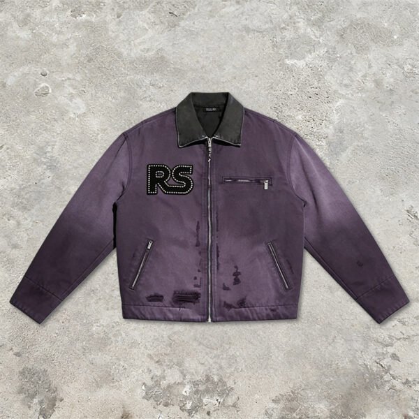 Custom Washed Distressed Workwear Jacket | - Style 378646 - product detail view 2 Custom Washed Distressed Workwear Jacket | - Style 378646 - product detail view 2