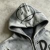 Custom Washed Graffiti Distressed Cropped Zip Hoodie - ED0102B3A1FC1E7C - Style ED0102 - product detail view 7