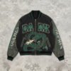 Custom Washed Dragon Patchwork Varsity Jacket - Style AA1792 Custom Washed Dragon Patchwork Varsity Jacket - Style AA1792