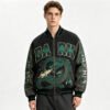 Custom Washed Dragon Patchwork Varsity Jacket - Style AA1792 - product detail view 5 Custom Washed Dragon Patchwork Varsity Jacket - Style AA1792 - product detail view 5