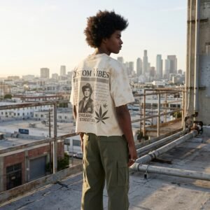 Custom Washed DTG Crop T-Shirt with Frayed Hem - Style C63ECF