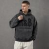 Custom Washed Oversized Embroidered Pullover Hoodie - Style A5493E - product detail view 2