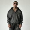 Custom Washed Embroidered Zip Hoodie Set - Style 1488A2 - product detail view 2 Custom Washed Embroidered Zip Hoodie Set - Style 1488A2 - product detail view 2