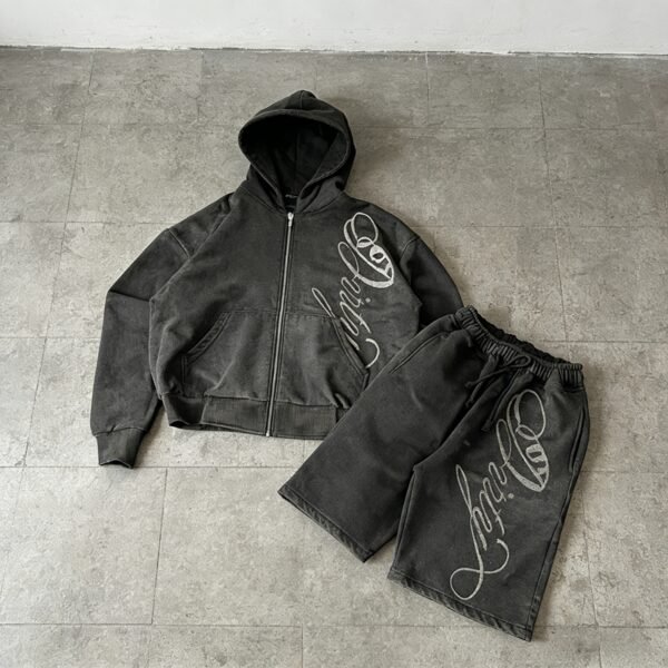 Custom Washed Embroidered Zip Hoodie Set - Style 1488A2 - product detail view 4 Custom Washed Embroidered Zip Hoodie Set - Style 1488A2 - product detail view 4